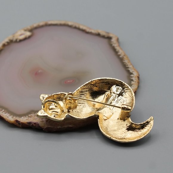 Fox animal pin brooch jewelry fashion purple gold - Picture 7 of 12